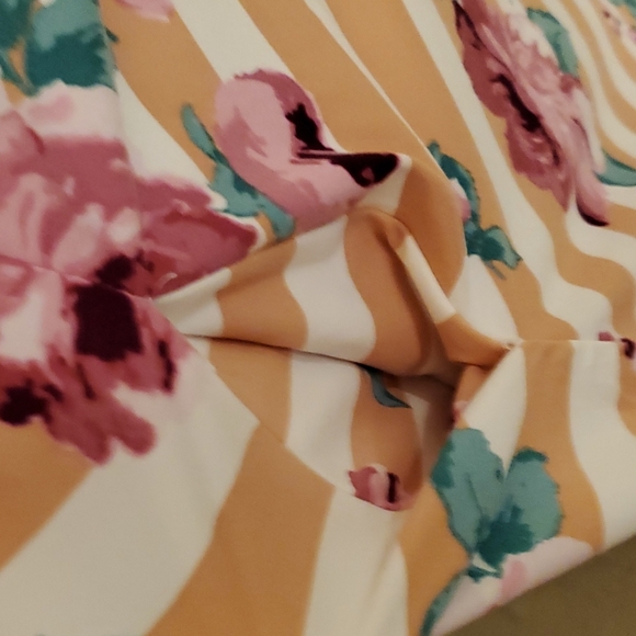 House Brand Mint Pineapple Boutique 1X Stripe Floral Dress with pockets - Picture 3 of 7